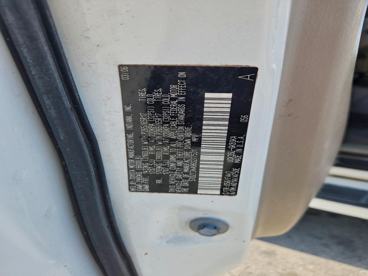 2006 Toyota Sequoia Sr5 VIN: 5TDZT34A96S277531 Lot: 93082385