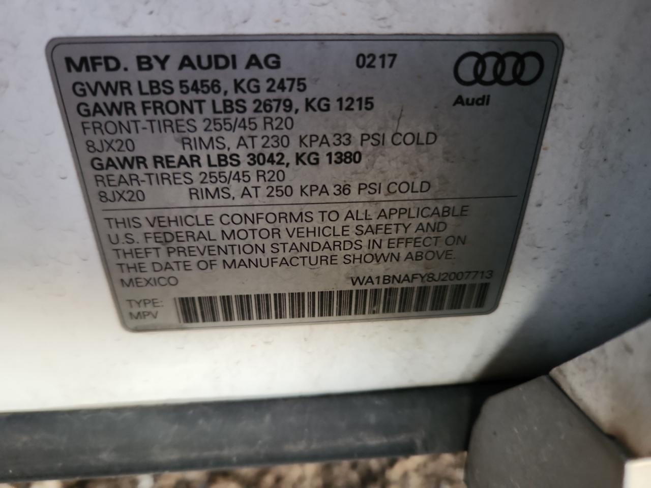 2018 Audi Q5 Premium Plus VIN: WA1BNAFY8J2007713 Lot: 93292005