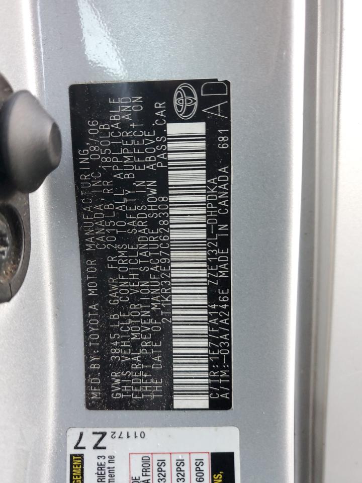 2007 Toyota Corolla Matrix Xr VIN: 2T1KR32E97C628308 Lot: 93366455