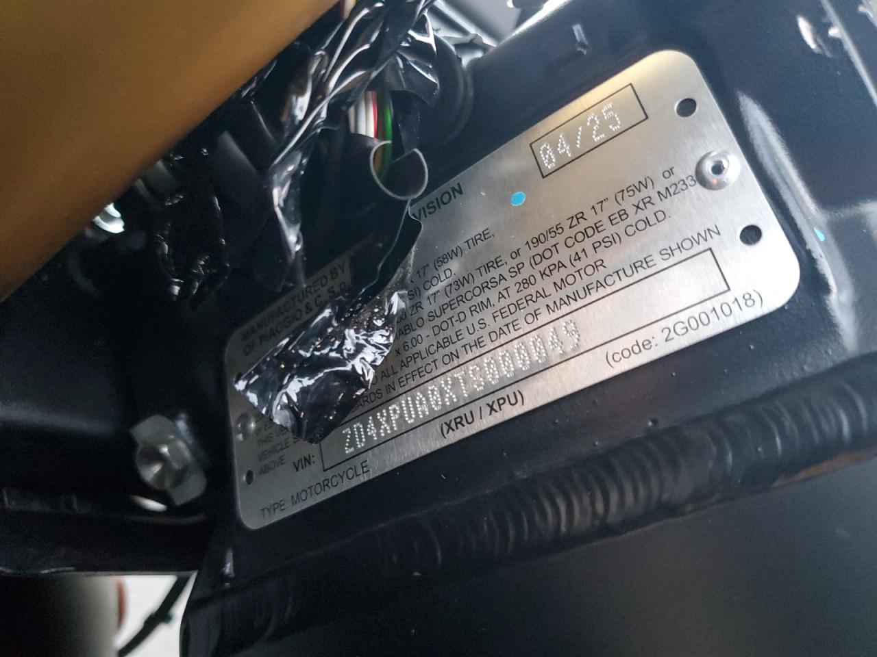 2026 Aprilia Rsv4 1100 VIN: ZD4XPUA0XTS000049 Lot: 93153045