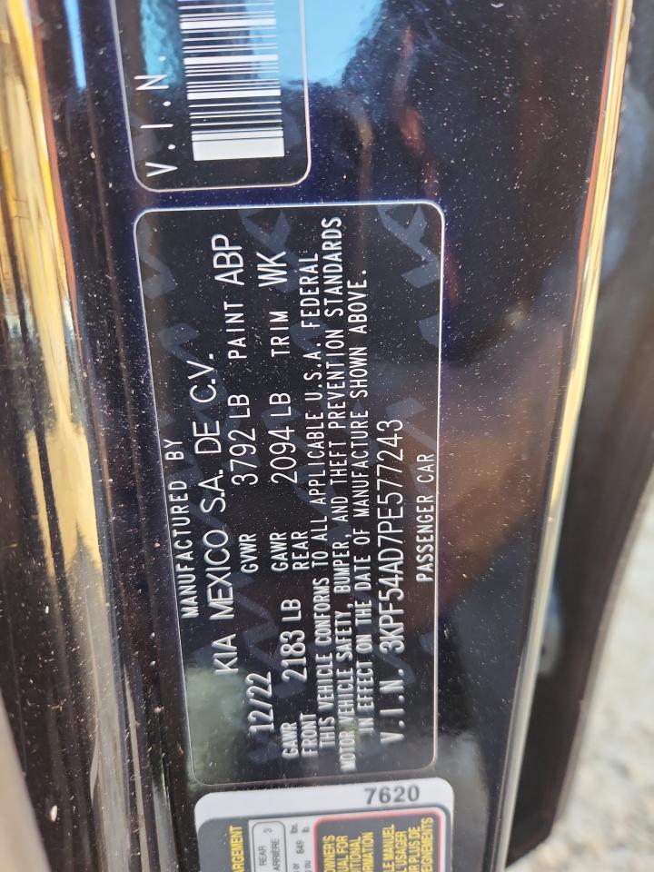 2023 Kia Forte Gt Line VIN: 3KPF54AD7PE577243 Lot: 91439155
