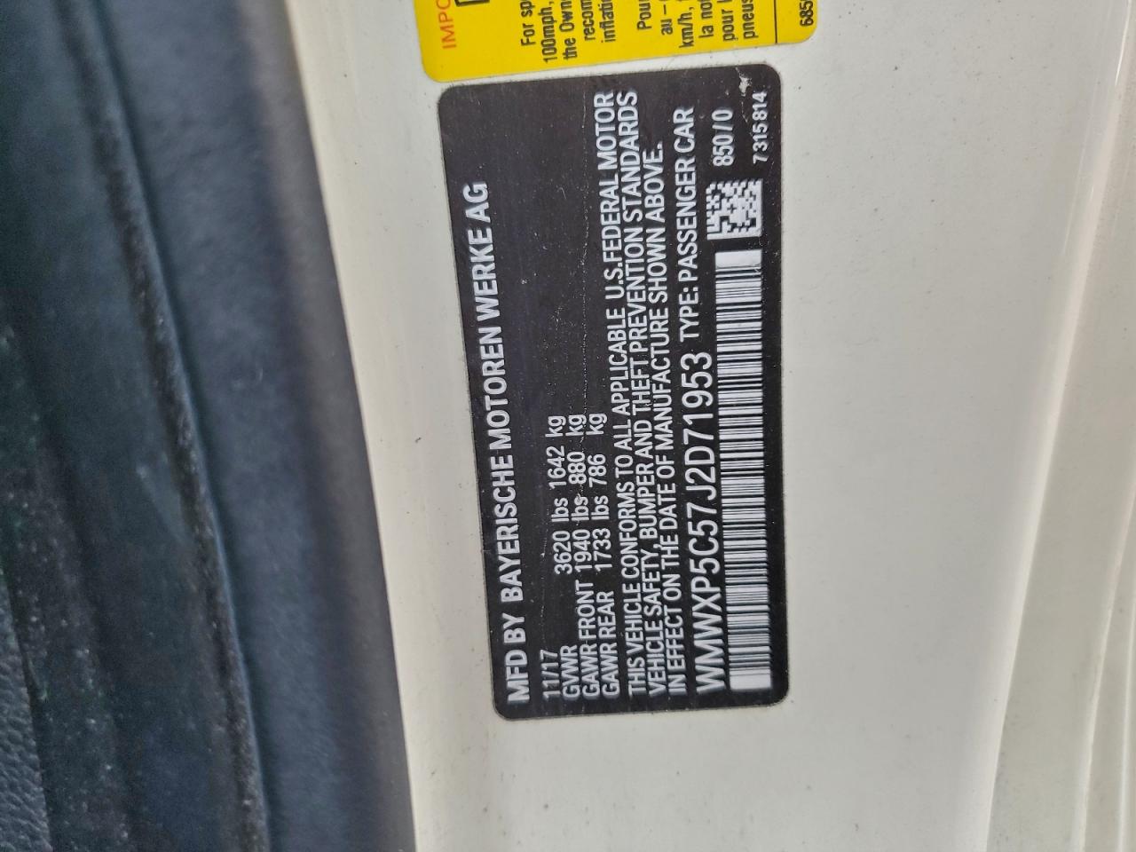 2018 Mini Cooper VIN: WMWXP5C57J2D71953 Lot: 93106595