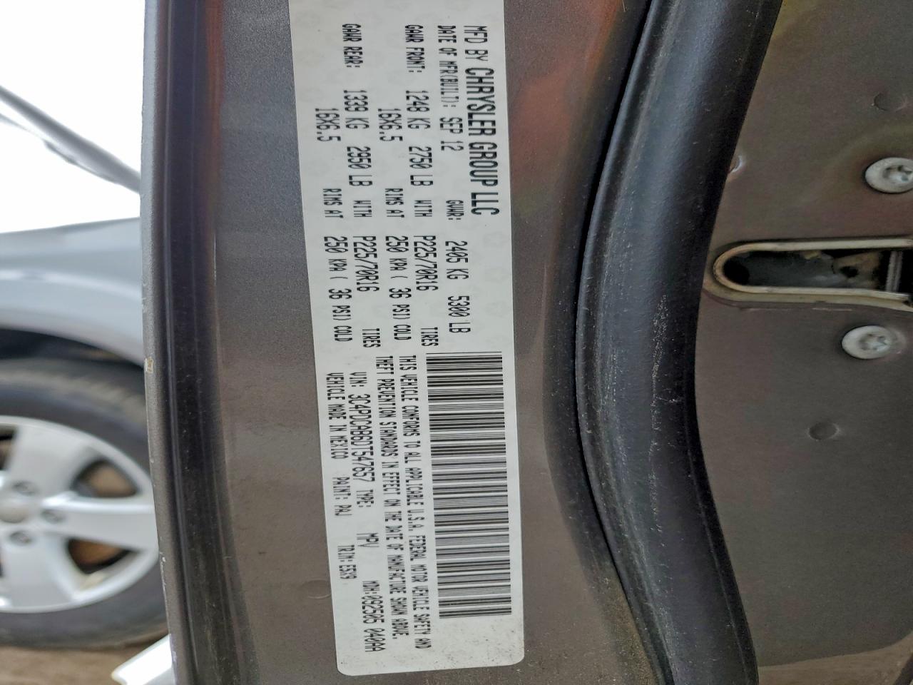 2013 Dodge Journey Se VIN: 3C4PDCAB6DT547657 Lot: 94122015