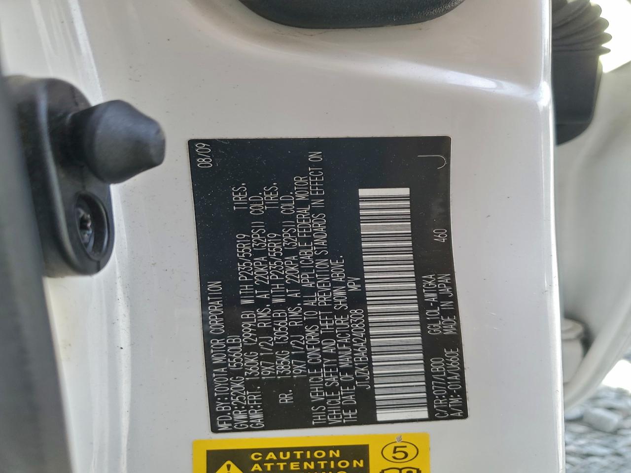 2010 Lexus Rx 350 VIN: JTJZK1BA6A2408308 Lot: 94416445