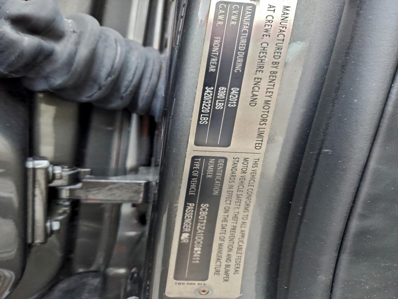 2013 Bentley Continental Gtc V8 VIN: SCBGT3ZA1DC085411 Lot: 94735785