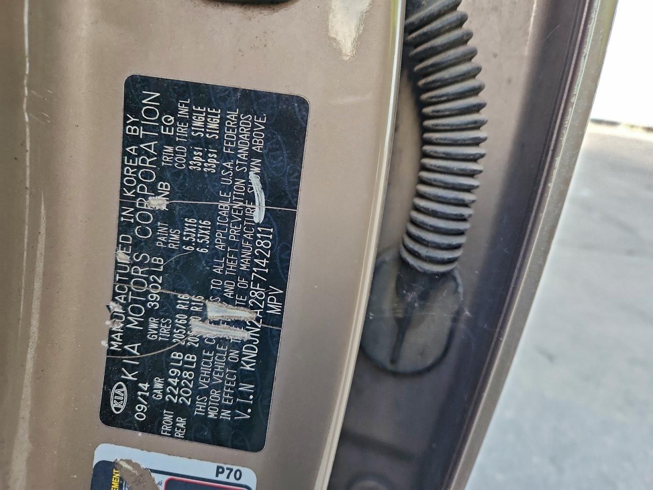 2015 Kia Soul VIN: KNDJN2A28F7142811 Lot: 94980145