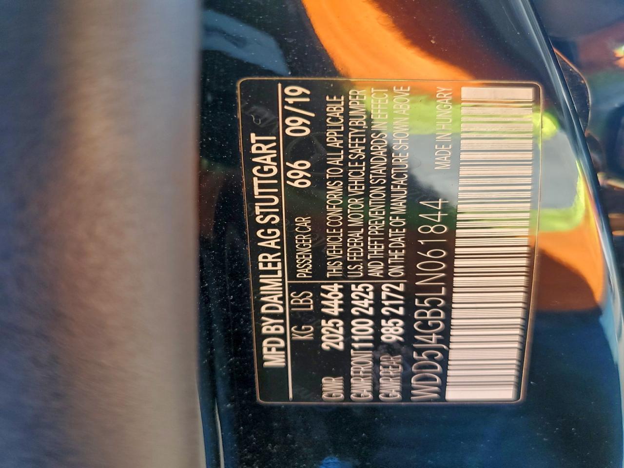 2020 Mercedes-Benz Cla 250 VIN: WDD5J4GB5LN061844 Lot: 94756095