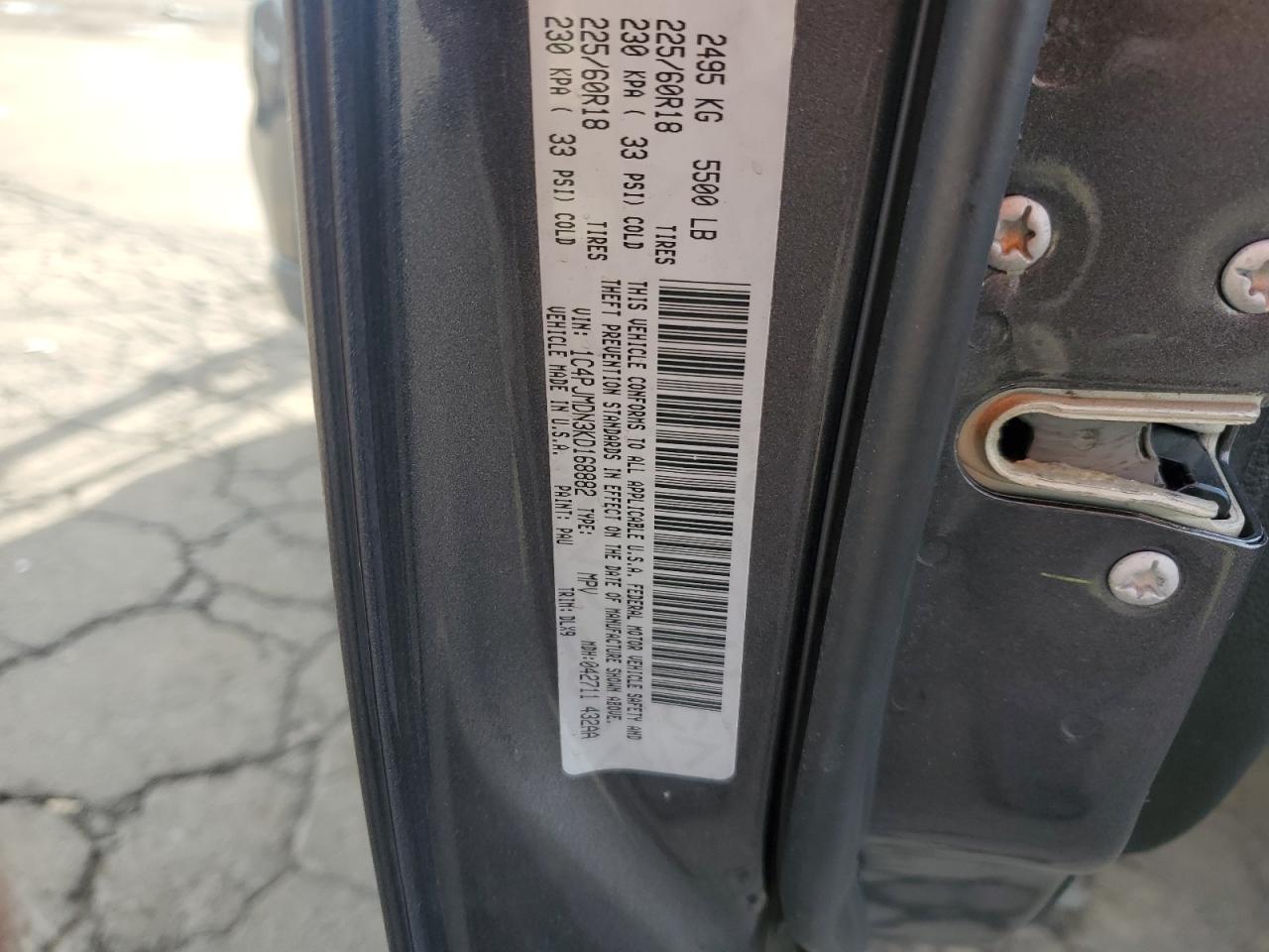 2019 Jeep Cherokee Limited VIN: 1C4PJMDN3KD168882 Lot: 91855025