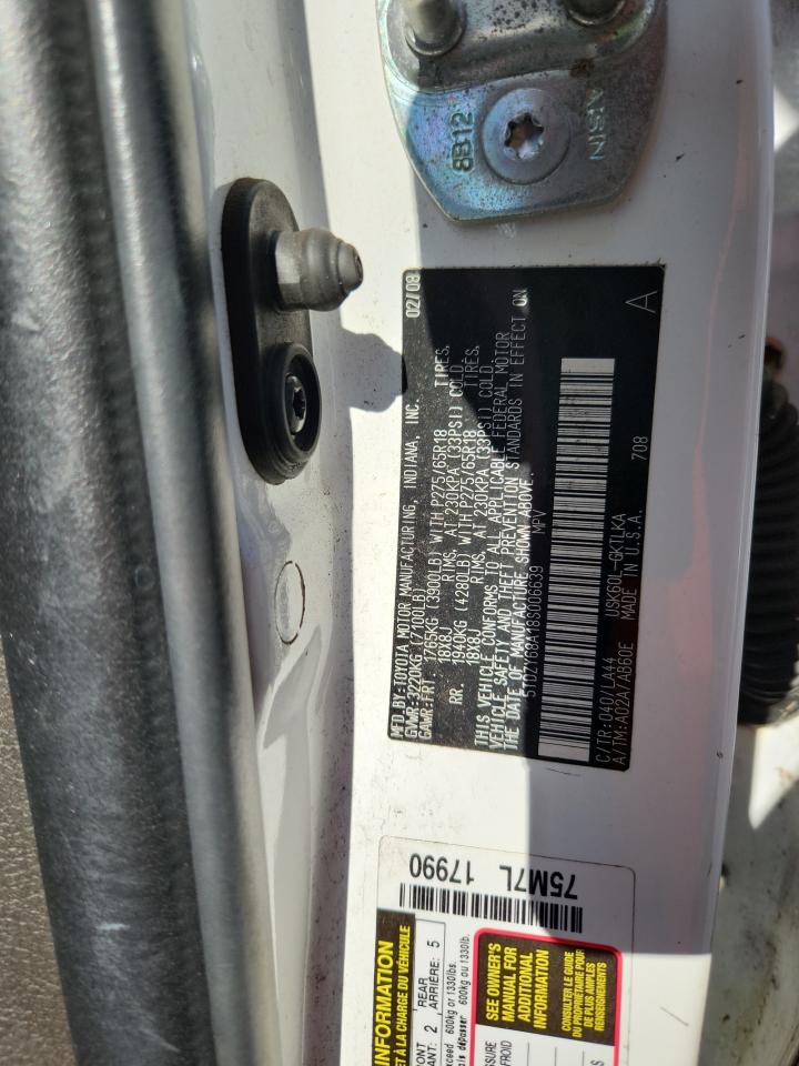 2008 Toyota Sequoia Limited VIN: 5TDZY68A18S006639 Lot: 92881015