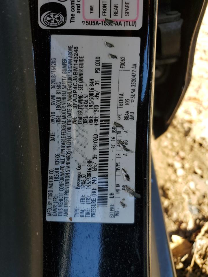 2011 Ford Fiesta Sel VIN: 3FADP4CJ5BM143248 Lot: 91250225