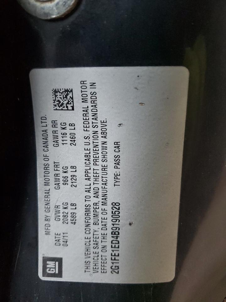 2011 Chevrolet Camaro Ls VIN: 2G1FE1ED4B9190528 Lot: 92392145