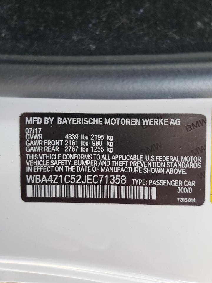 2018 BMW 430I VIN: WBA4Z1C52JEC71358 Lot: 91618685