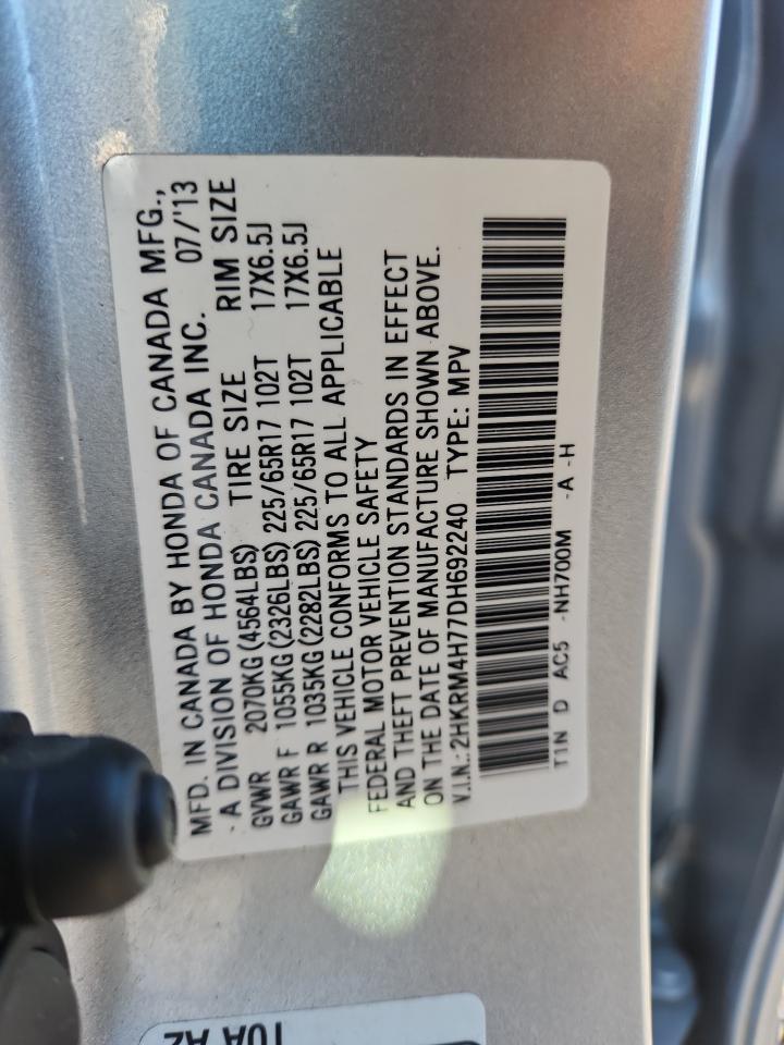 2013 Honda Cr-V Exl VIN: 2HKRM4H77DH692240 Lot: 91620695