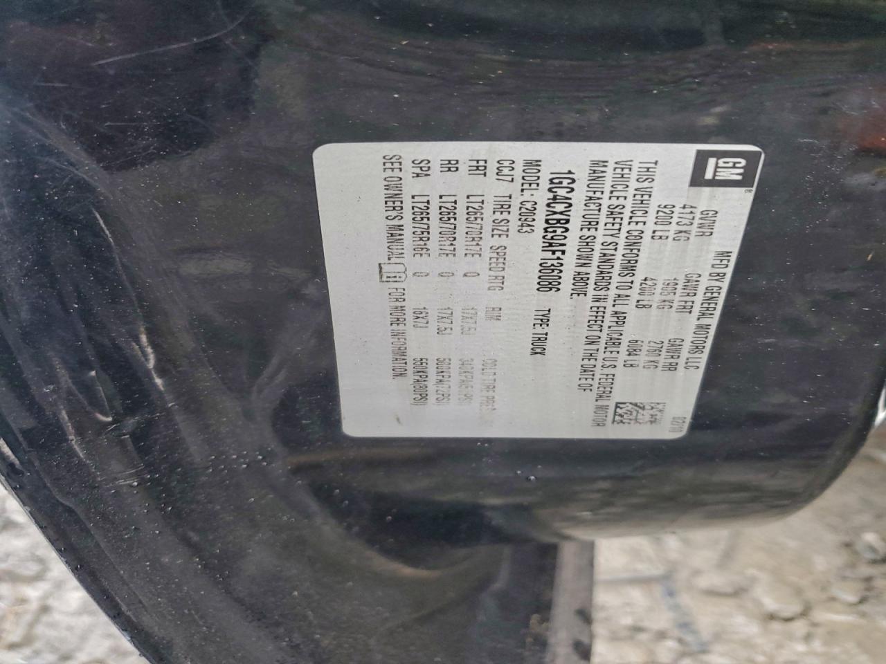 2010 Chevrolet Silverado C2500 Heavy Duty Lt VIN: 1GC4CXBG9AF136086 Lot: 94132015