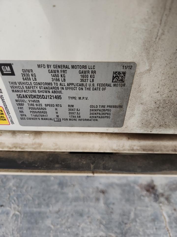 2013 Buick Enclave VIN: 5GAKVDKD5DJ121495 Lot: 92256685