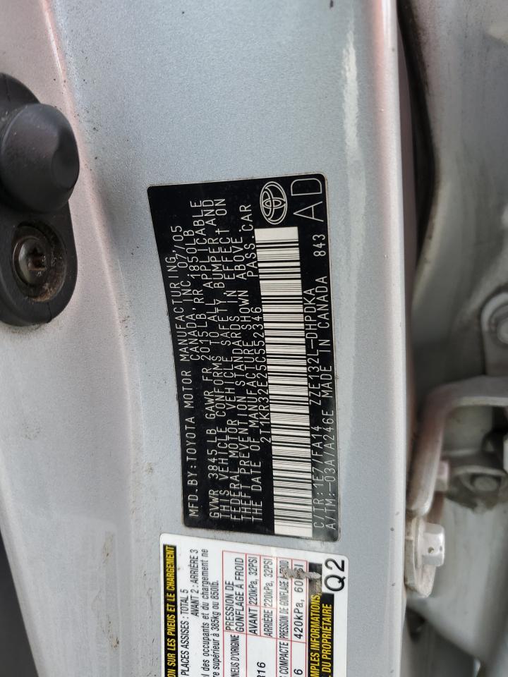 2005 Toyota Corolla Matrix Xr VIN: 2T1KR32E25C552346 Lot: 92426705