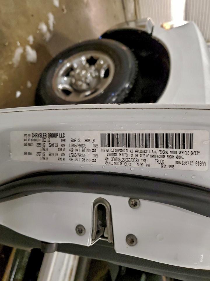 2012 Dodge Ram 2500 Slt VIN: 3C6TD5J27CG323533 Lot: 94571715