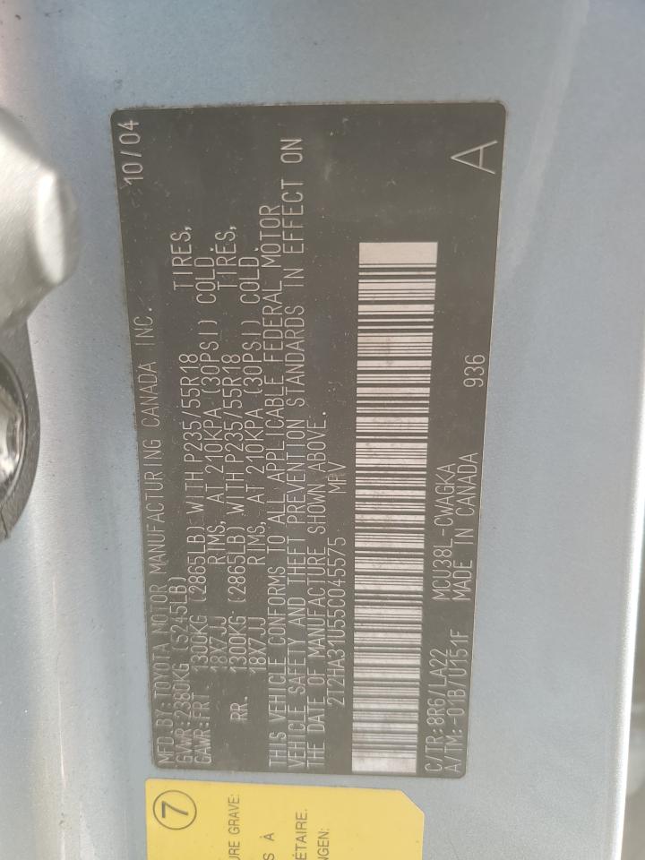 2005 Lexus Rx 330 VIN: 2T2HA31U55C045575 Lot: 92450565