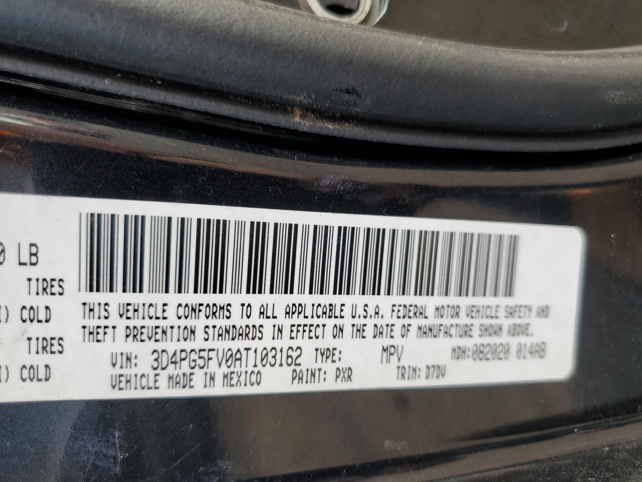 2010 Dodge Journey Sxt VIN: 3D4PG5FV0AT103162 Lot: 92897795