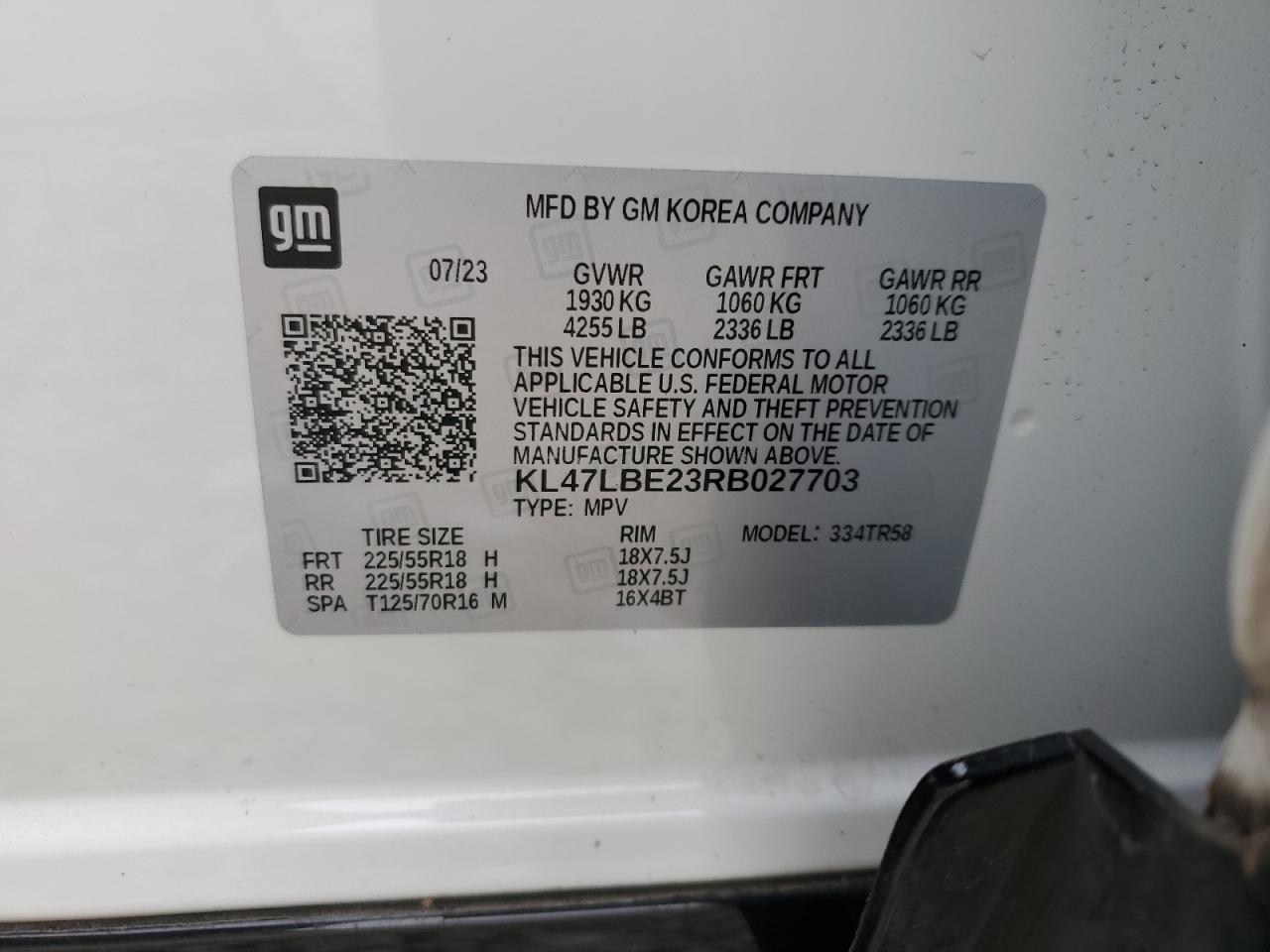 2024 Buick Envista Sport Touring VIN: KL47LBE23RB027703 Lot: 93379725