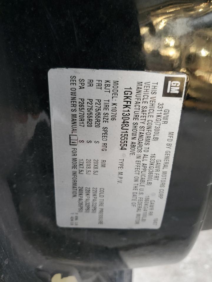 2008 GMC Yukon VIN: 1GKFK13048J155554 Lot: 92514125