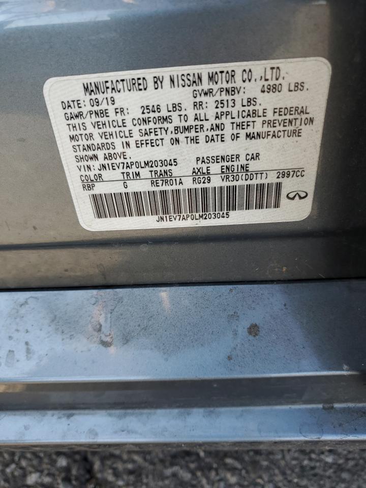 2020 Infiniti Q50 Pure VIN: JN1EV7AP0LM203045 Lot: 91265545