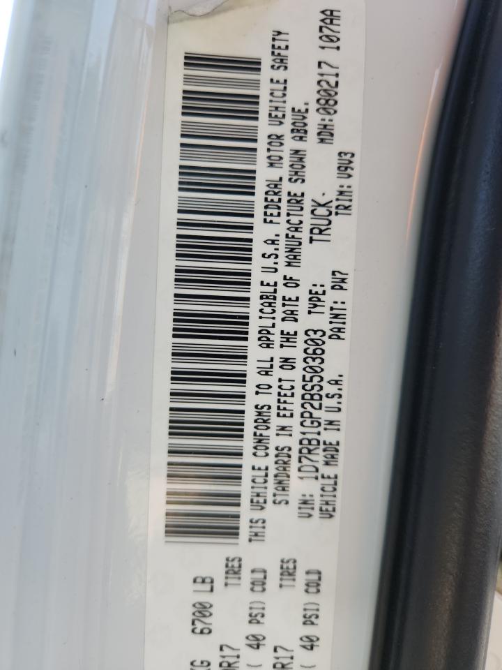 2011 Dodge Ram 1500 VIN: 1D7RB1GP2BS503603 Lot: 90289995