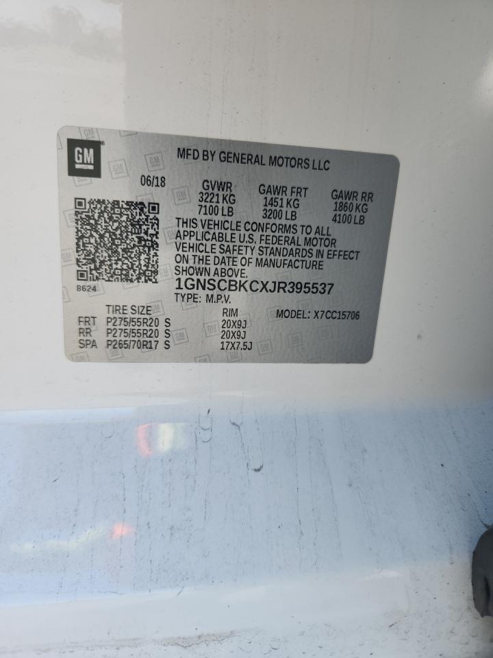 2018 Chevrolet Tahoe C1500 Lt VIN: 1GNSCBKCXJR395537 Lot: 92710535