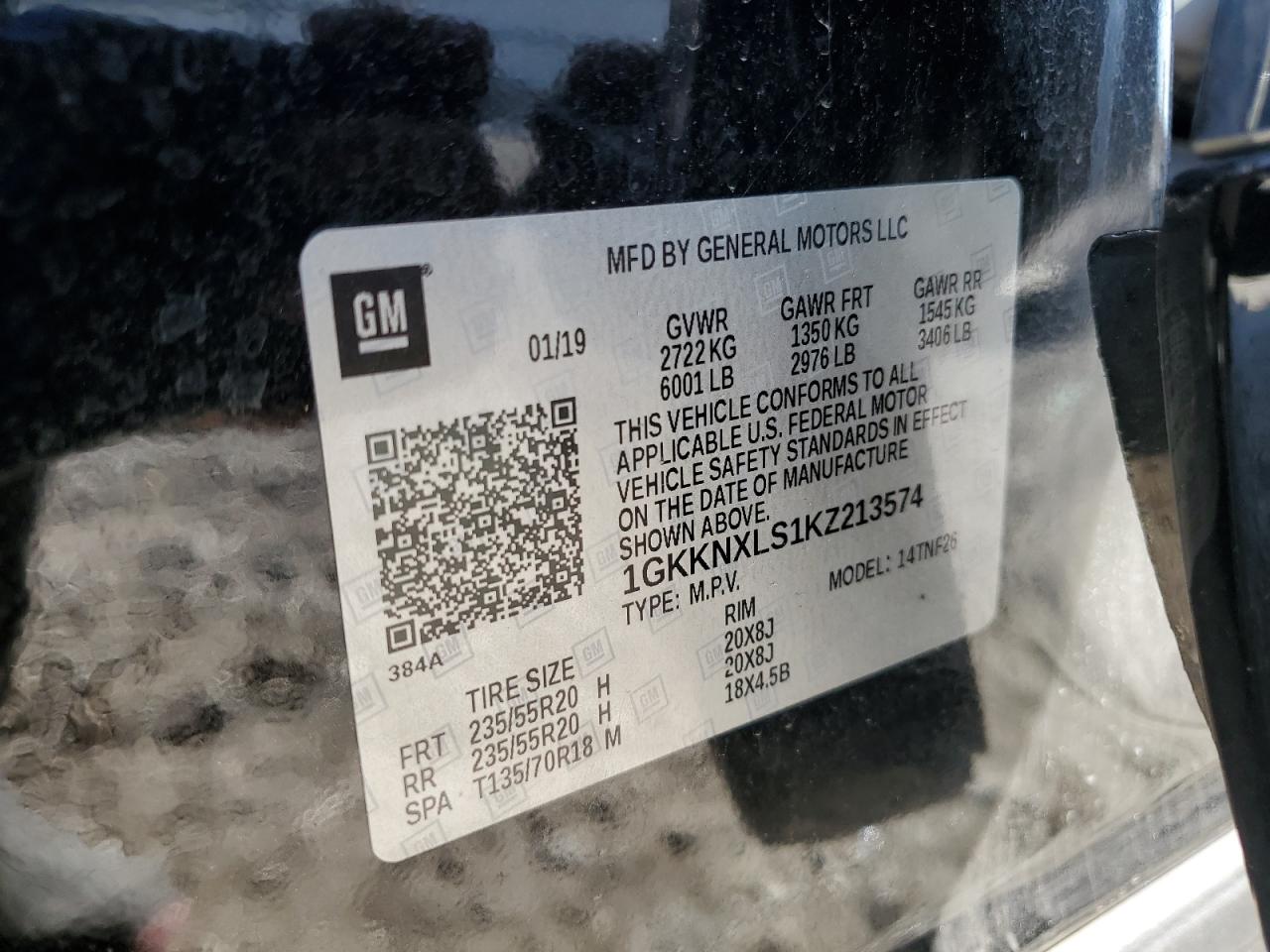 2019 GMC Acadia Denali VIN: 1GKKNXLS1KZ213574 Lot: 93567975