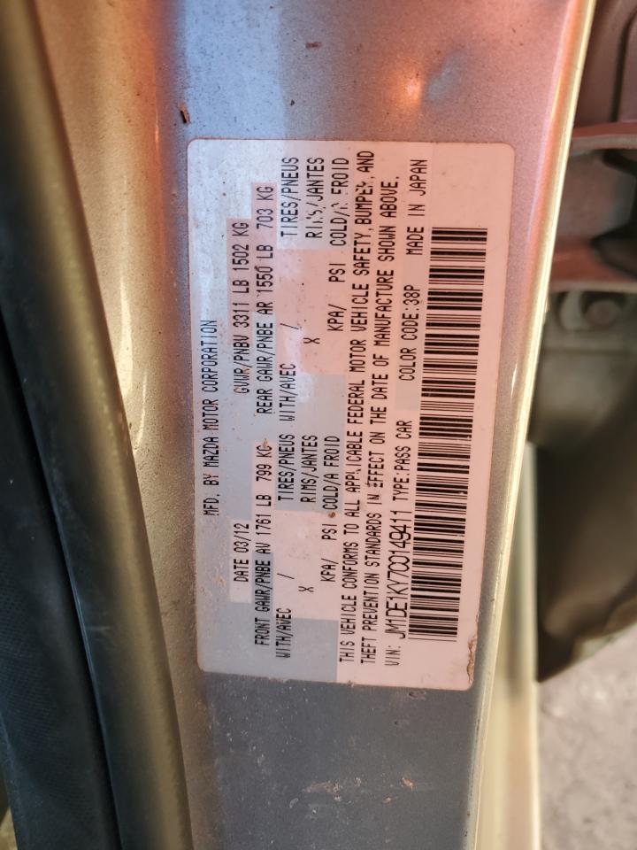 2012 Mazda Mazda2 VIN: JM1DE1KY7C0149411 Lot: 92212525