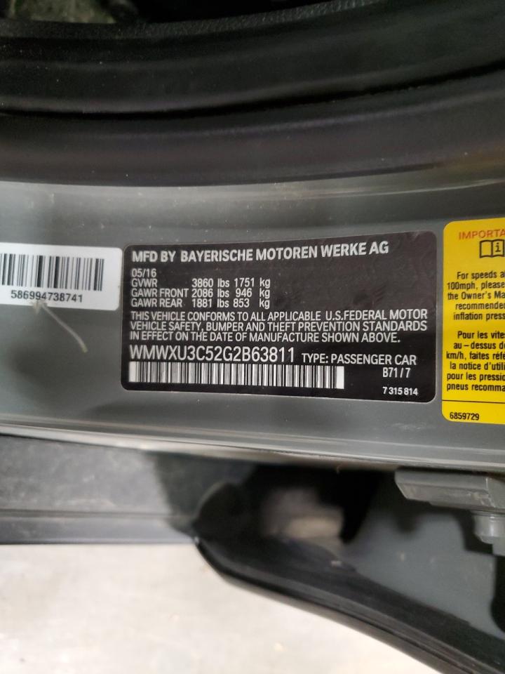 2016 Mini Cooper S VIN: WMWXU3C52G2B63811 Lot: 91807145