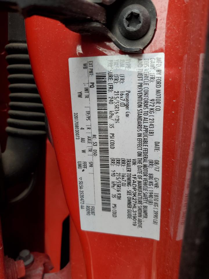 2017 Ford Focus Se VIN: 1FADP3K27HL319019 Lot: 93929875