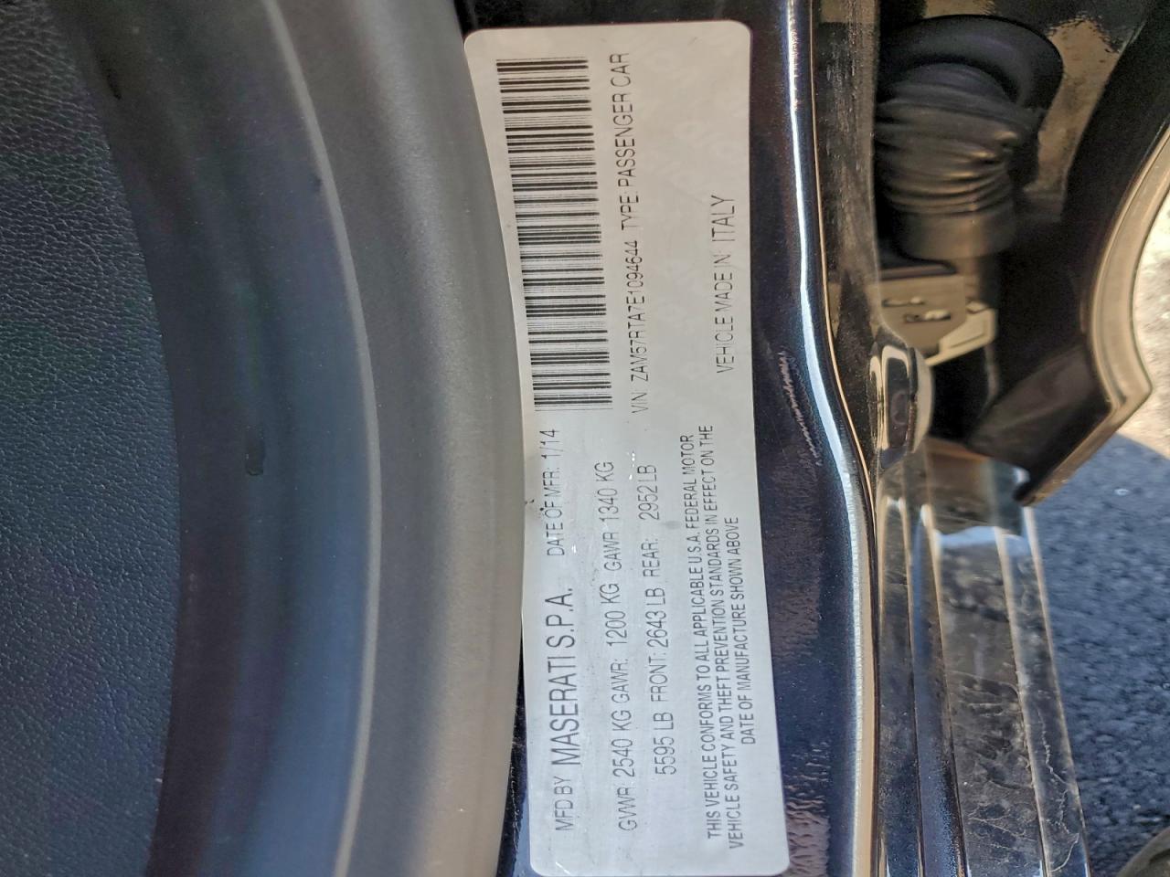 2014 Maserati Ghibli S VIN: ZAM57RTA7E1094644 Lot: 94190135