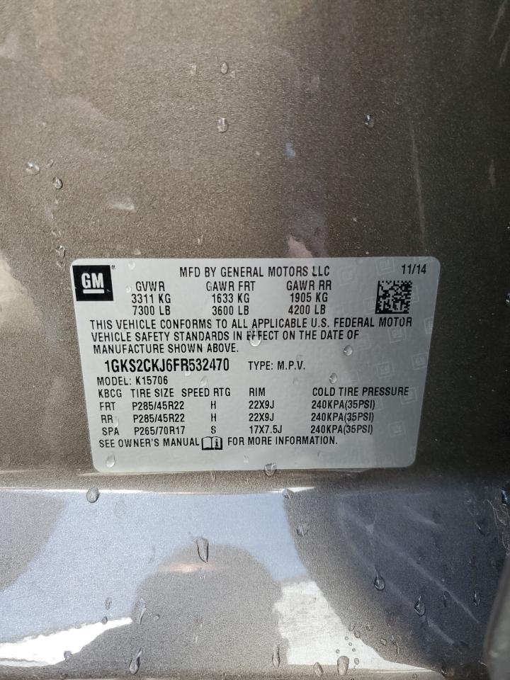 2015 GMC Yukon Denali VIN: 1GKS2CKJ6FR532470 Lot: 91892095