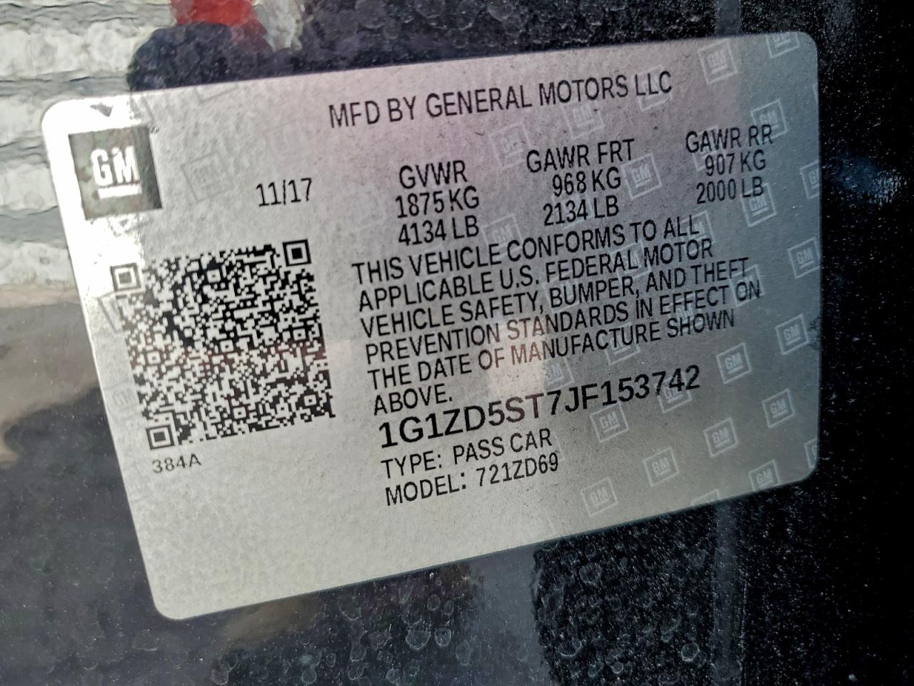 2018 Chevrolet Malibu Lt VIN: 1G1ZD5ST7JF153742 Lot: 94185175