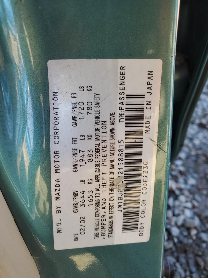 2002 Mazda Protege Dx VIN: JM1BJ225221588815 Lot: 93094905