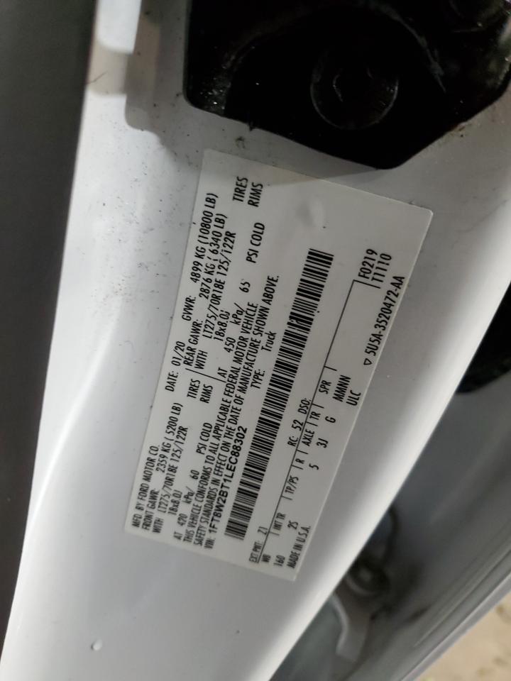 2020 Ford F250 Super Duty VIN: 1FT8W2BT1LEC88302 Lot: 93043535