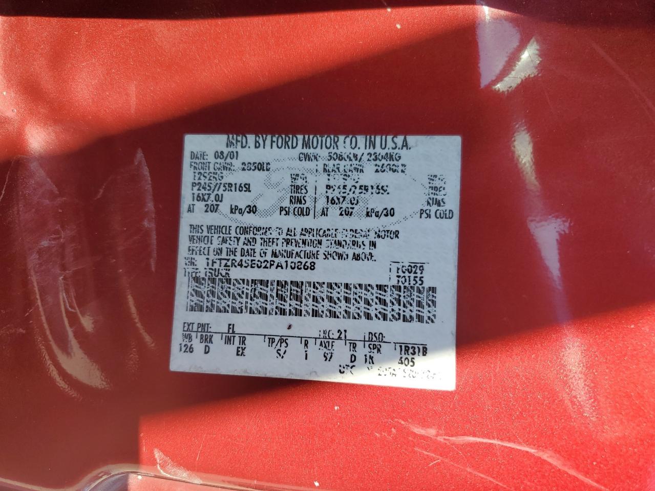 2002 Ford Ranger Super Cab VIN: 1FTZR45E02PA10868 Lot: 92787465