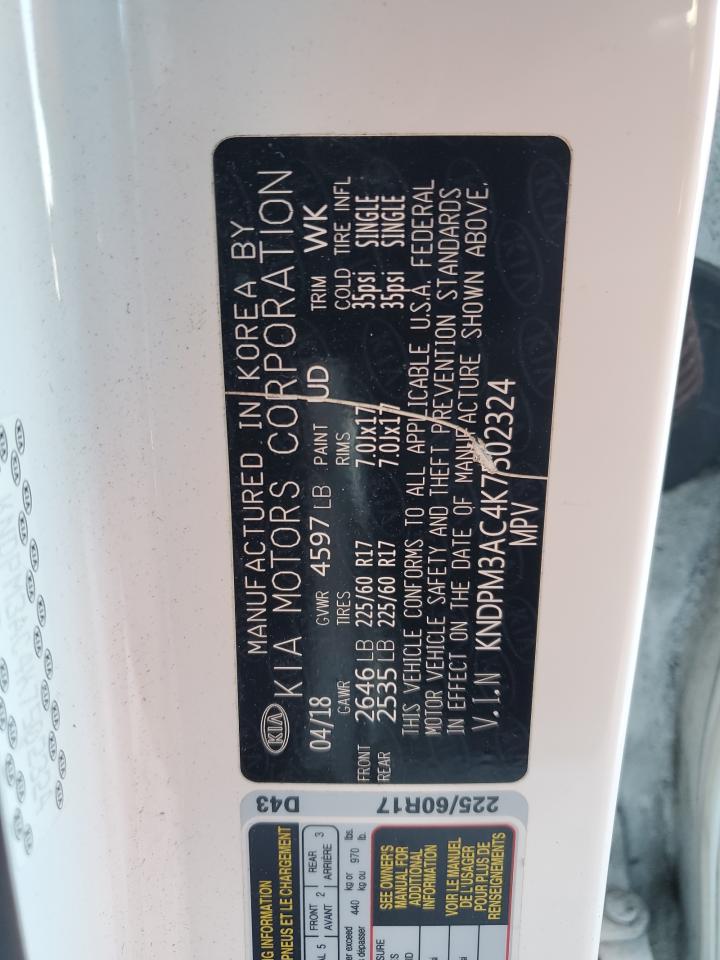 2019 Kia Sportage Lx VIN: KNDPM3AC4K7502324 Lot: 93076905