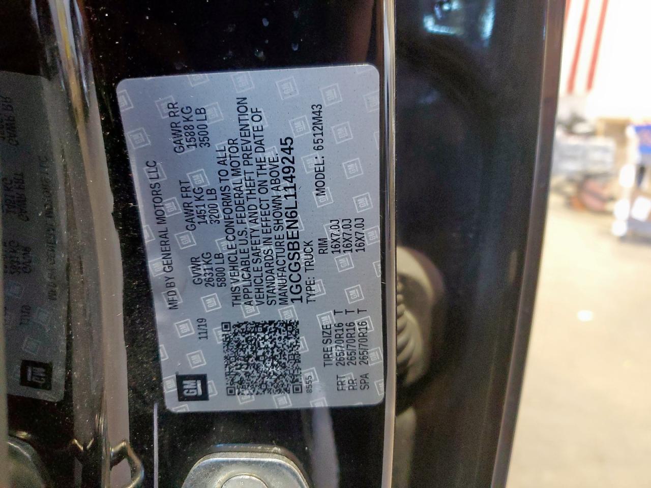 2020 Chevrolet Colorado VIN: 1GCGSBEN6L1149245 Lot: 91847235