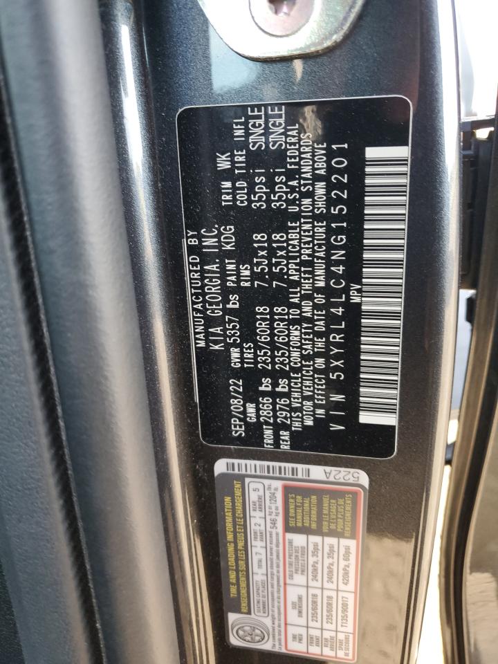 2022 Kia Sorento S VIN: 5XYRL4LC4NG152201 Lot: 81868525