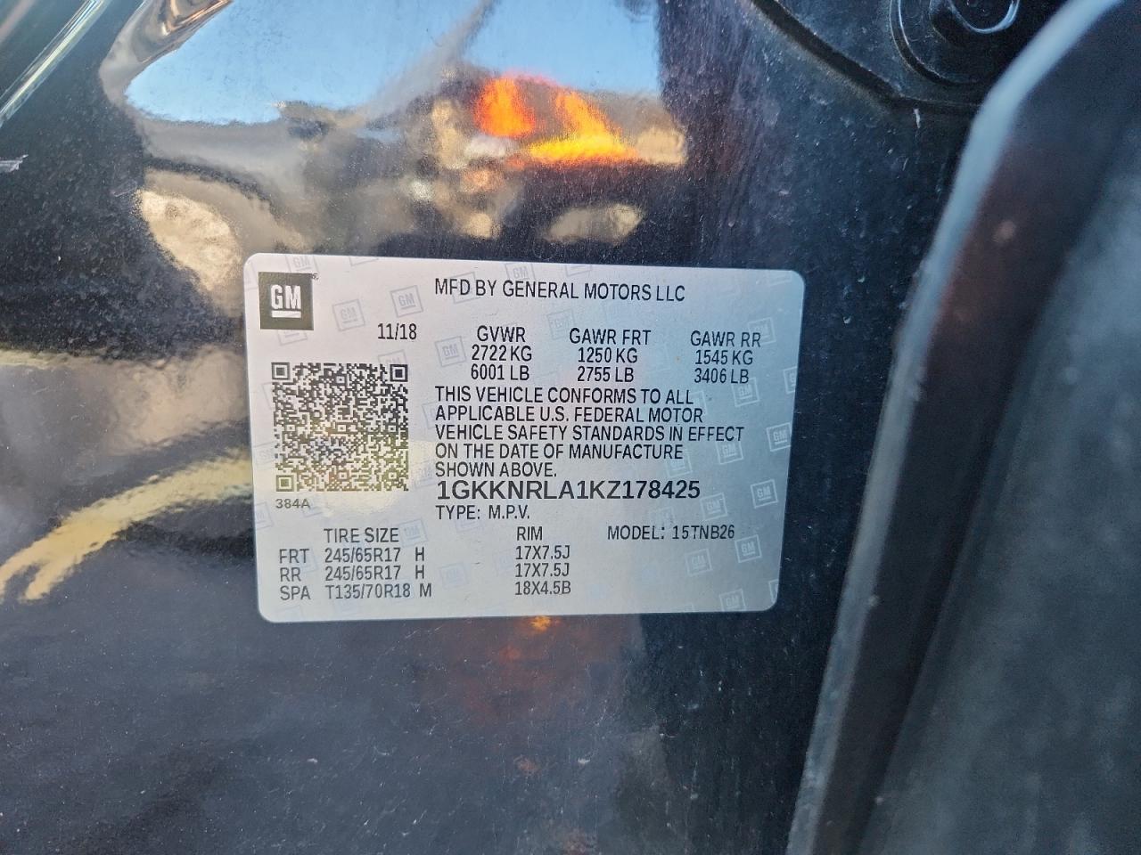 2019 GMC Acadia Sle VIN: 1GKKNRLA1KZ178425 Lot: 90999225