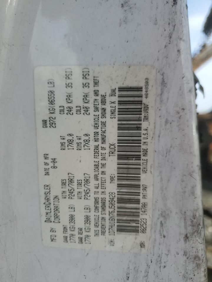 2005 Dodge Ram 1500 St VIN: 1D7HU16N75J509428 Lot: 91778885