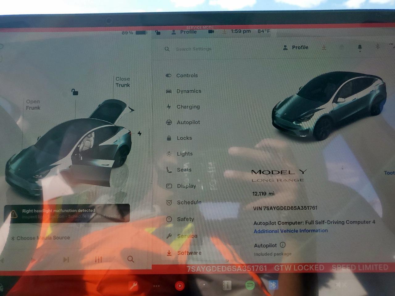 2025 Tesla Model Y VIN: 7SAYGDED6SA351761 Lot: 92357145