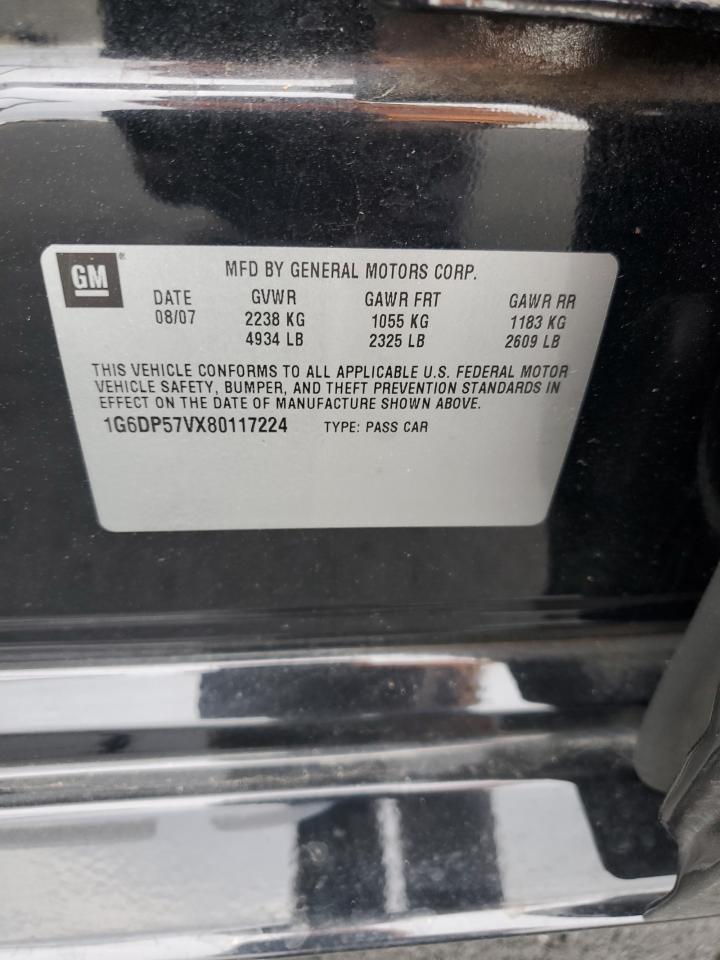 2008 Cadillac Cts Hi Feature V6 VIN: 1G6DP57VX80117224 Lot: 85436405