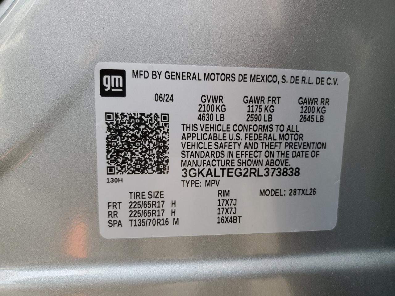 2024 GMC Terrain Sle VIN: 3GKALTEG2RL373838 Lot: 91693415