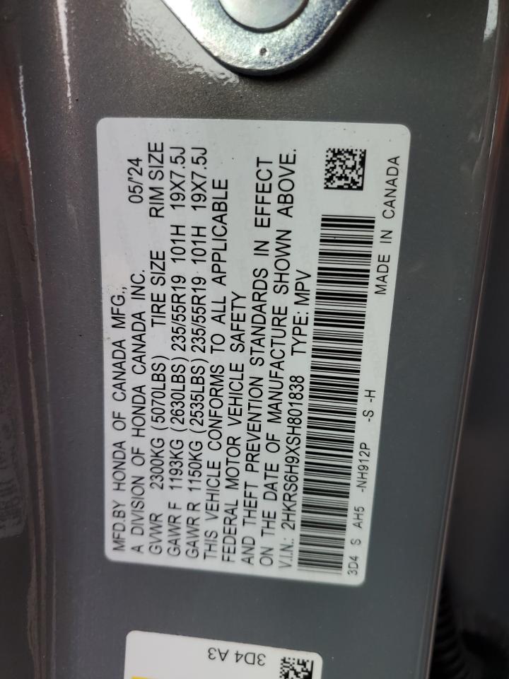 2025 Honda Cr-V Sport Touring VIN: 2HKRS6H9XSH801838 Lot: 93778635