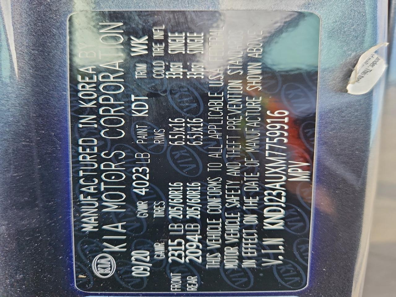 2021 Kia Soul Lx VIN: KNDJ23AUXM7759916 Lot: 94060935