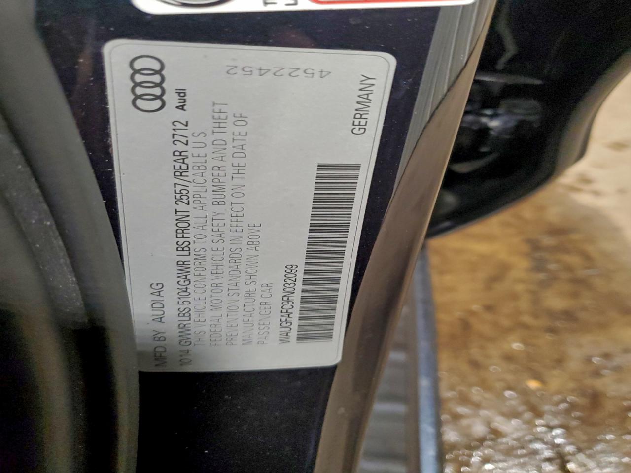 2015 Audi A6 Premium Plus VIN: WAUGFAFC9FN032099 Lot: 93896985