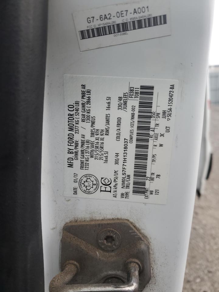 2017 Ford Transit Connect Xlt VIN: NM0LS7F71H1318037 Lot: 92750235